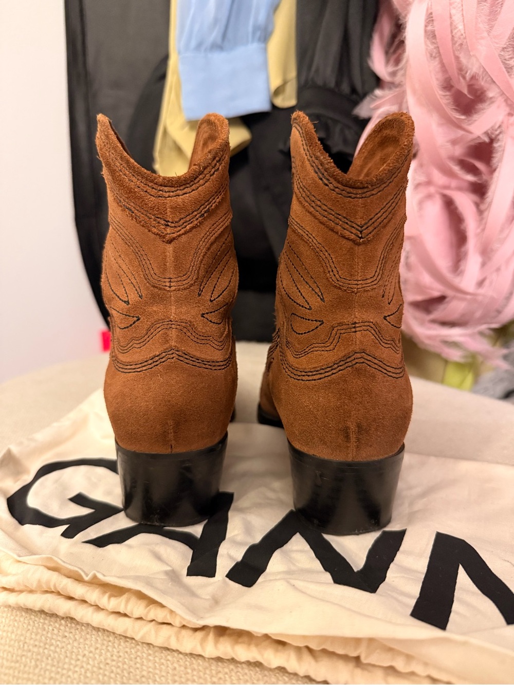 GANNI - Low Texas Suede Ankle Boot - Picture 8 of 12